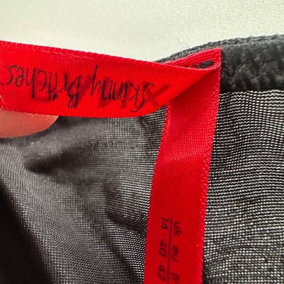 Spanx LG Skinny Britches Open-Bust Mid-Thigh Bodysuit Black Slimming - Picture 4 of 6